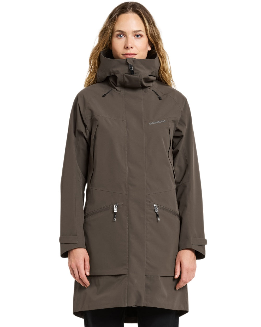 Mocha Brown Coloured Didriksons Ilma Womens Waterproof Parka 8 on White Background