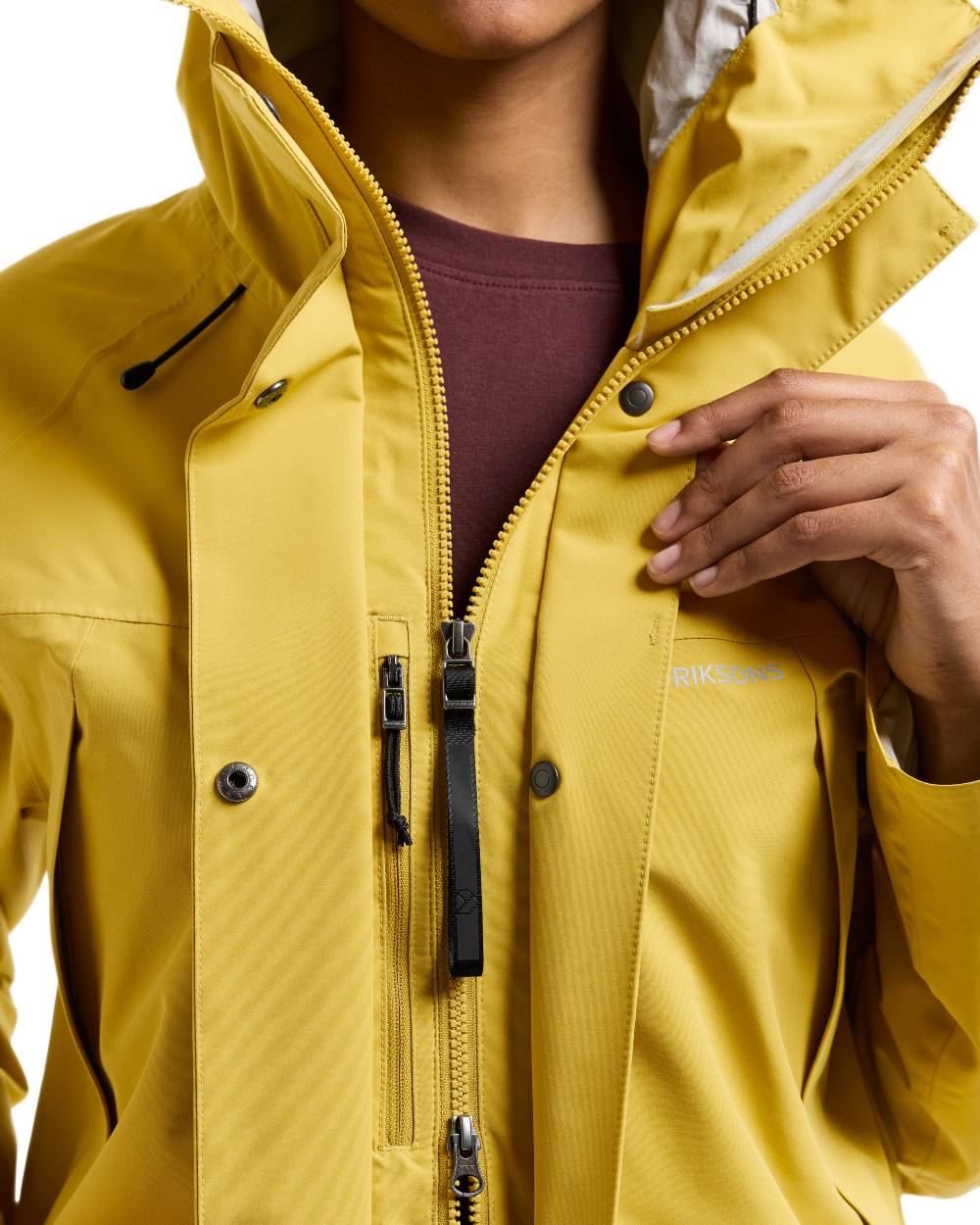 Yellow Pollen Coloured Didriksons Ilma Womens Waterproof Parka 8 on White Background