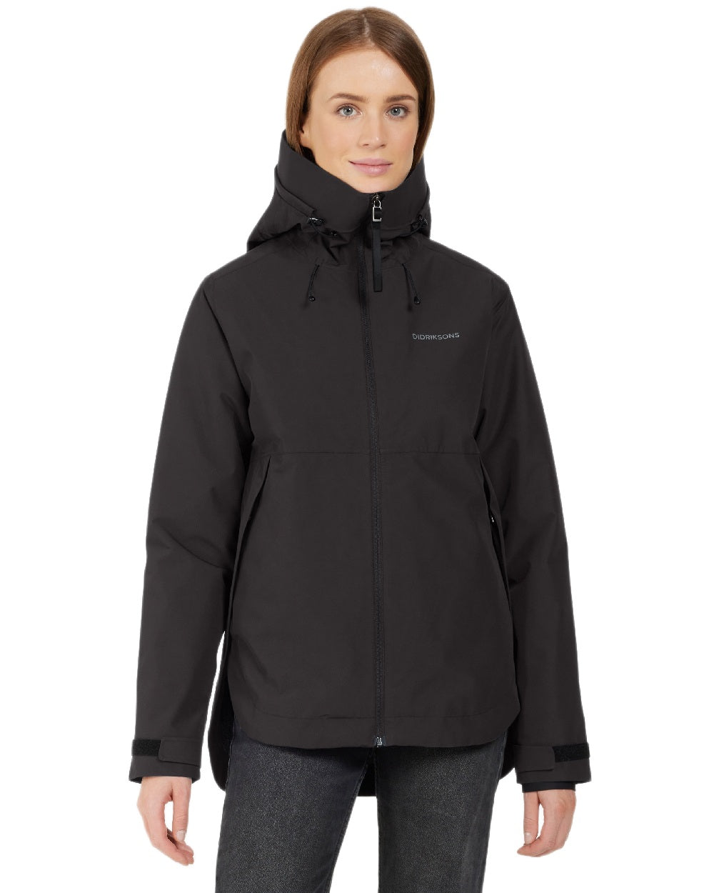 Black Coloured Didriksons Jennie Womens Jacket on white background