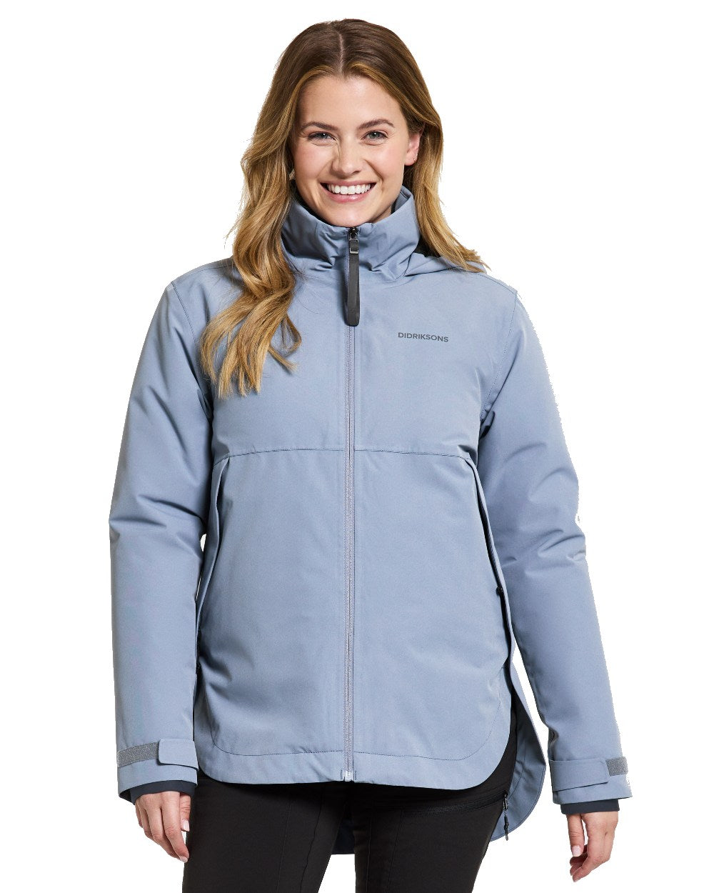 Glacial Blue Coloured Didriksons Jennie Womens Jacket on white background