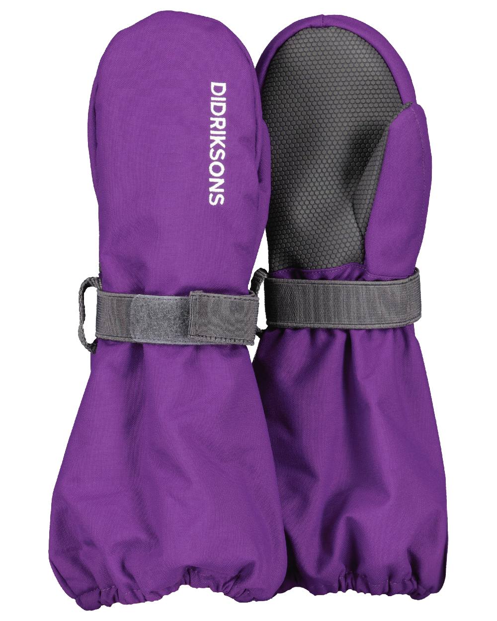 Royal Purple coloured Didriksons Kids Biggles Mittens 7 on white background