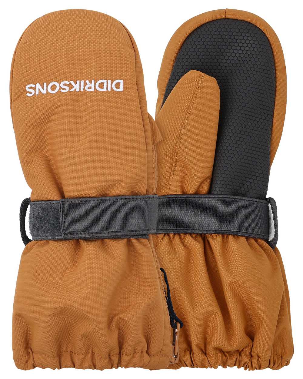 Almond Tree coloured Didriksons Kids Biggles Zip Mittens on white background