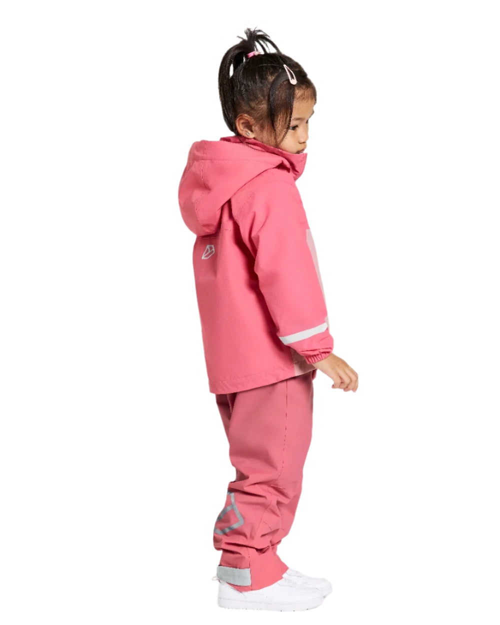 Dusty Azalea coloured Didriksons Childrens Bladet Jacket on white background