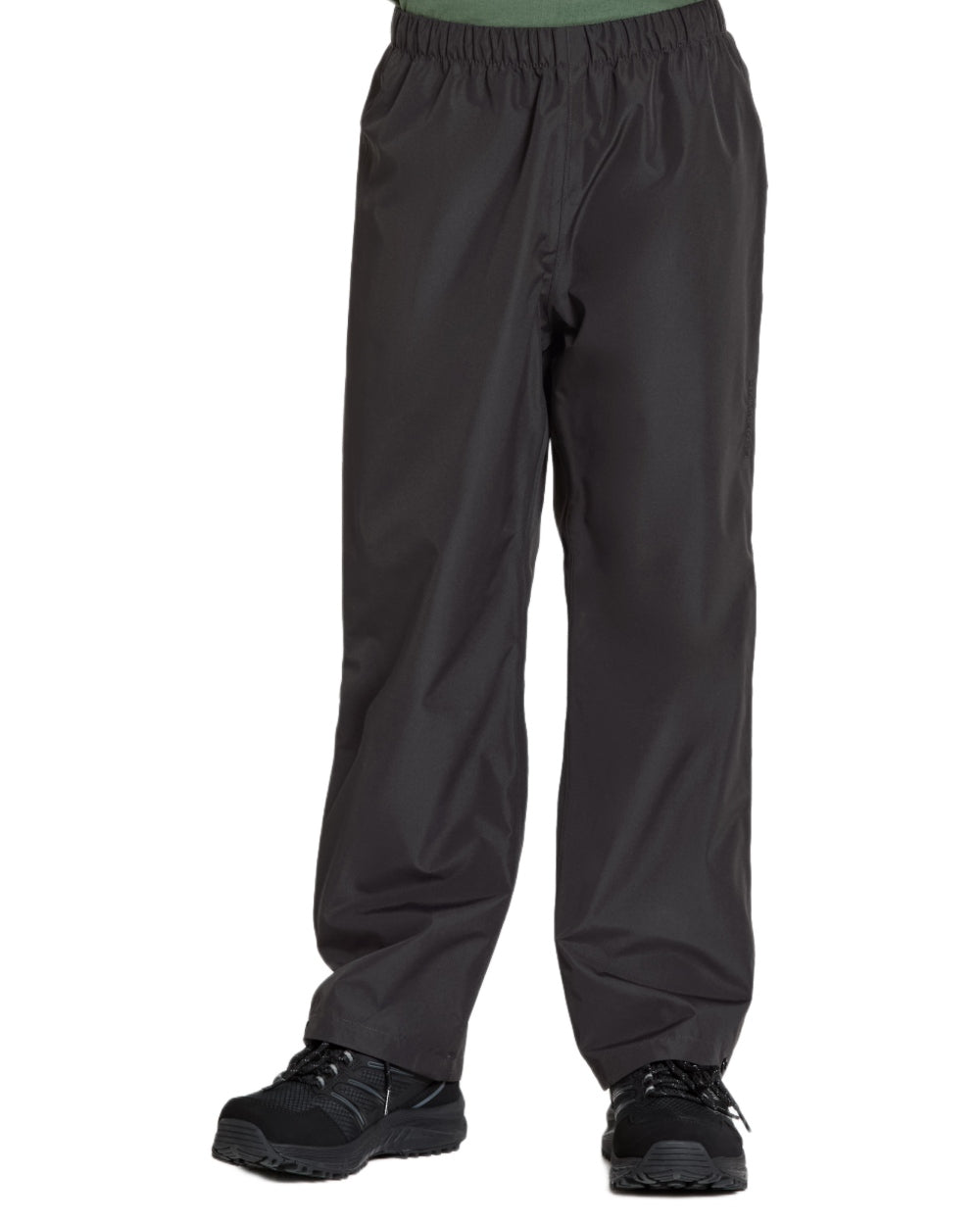 Black coloured Didriksons Kids Penta Pants on white background