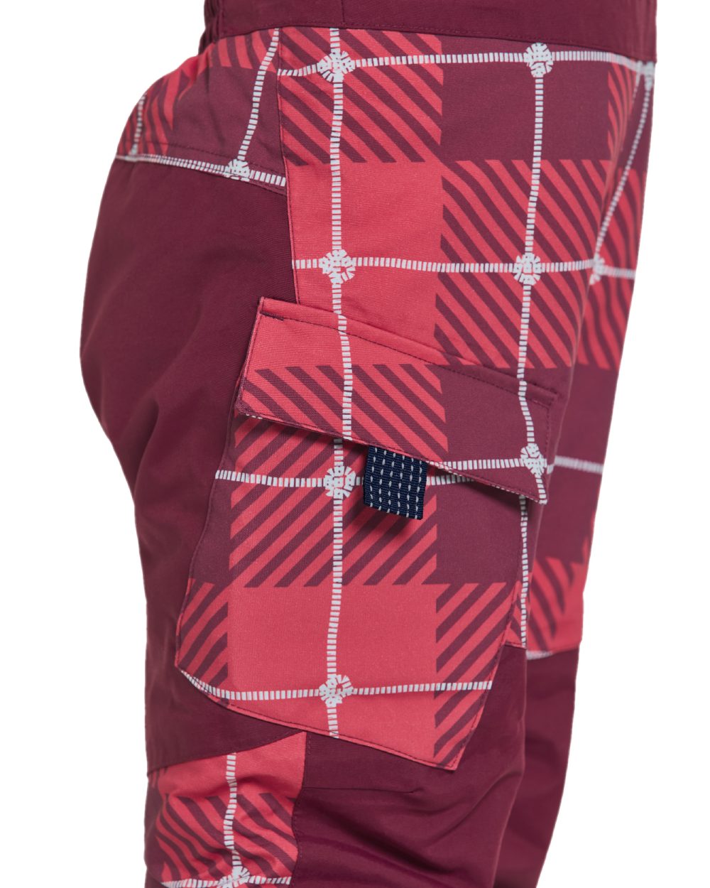 Termos Rusty Wine Coloured Didriksons Kids Polarbjörn Printed Bib Pants on white background