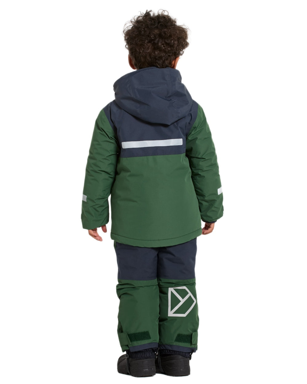 Pine Green Coloured Didriksons Kids Skare Set on white background