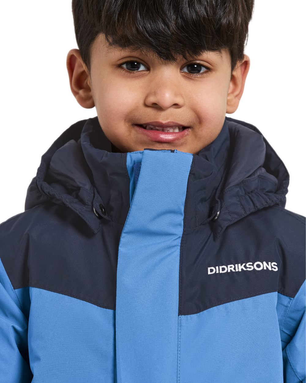 Sapphire Blue Coloured Didriksons Kids Skare Set on white background