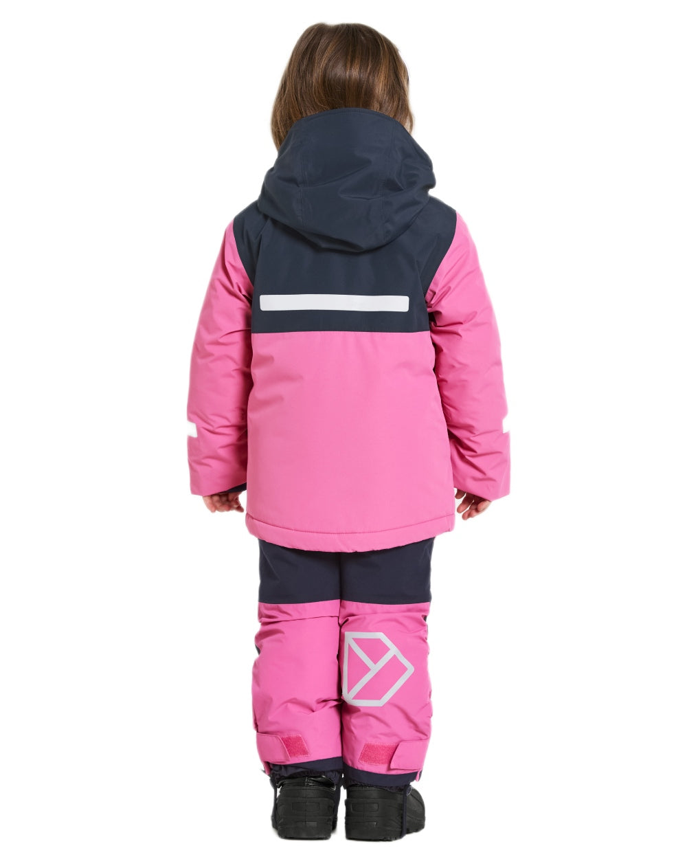 Sweet Pink Coloured Didriksons Kids Skare Set on white background