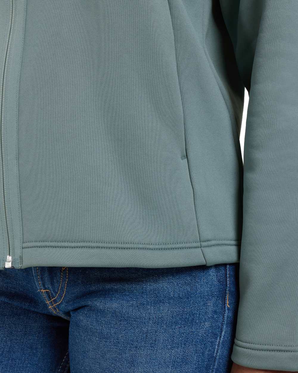 Factory Blue coloured Didriksons Leah Womens Full Zip Fleece on white background