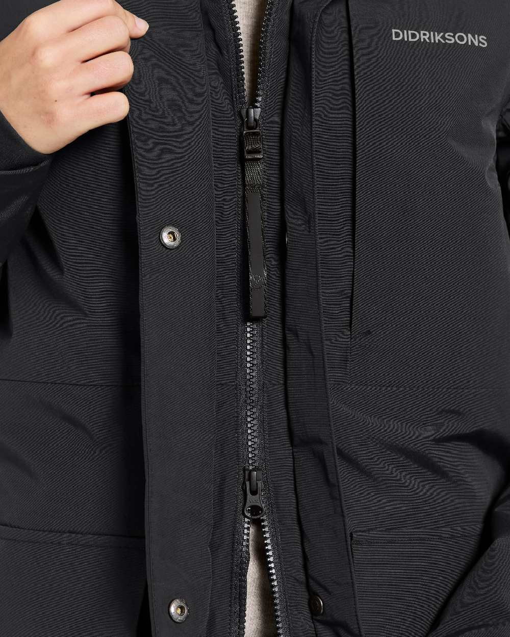 Black Coloured Didriksons Leya Womens Parka Long 4 on white background