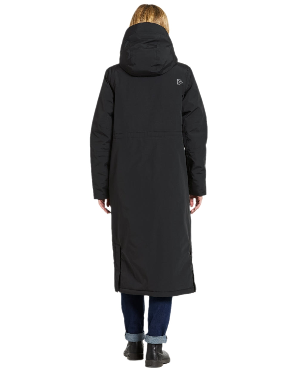 Black Coloured Didriksons Leya Womens Parka Long 4 on white background