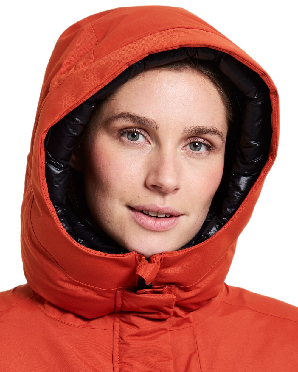 Rust Coloured Didriksons Leya Womens Parka Long 4 on white background