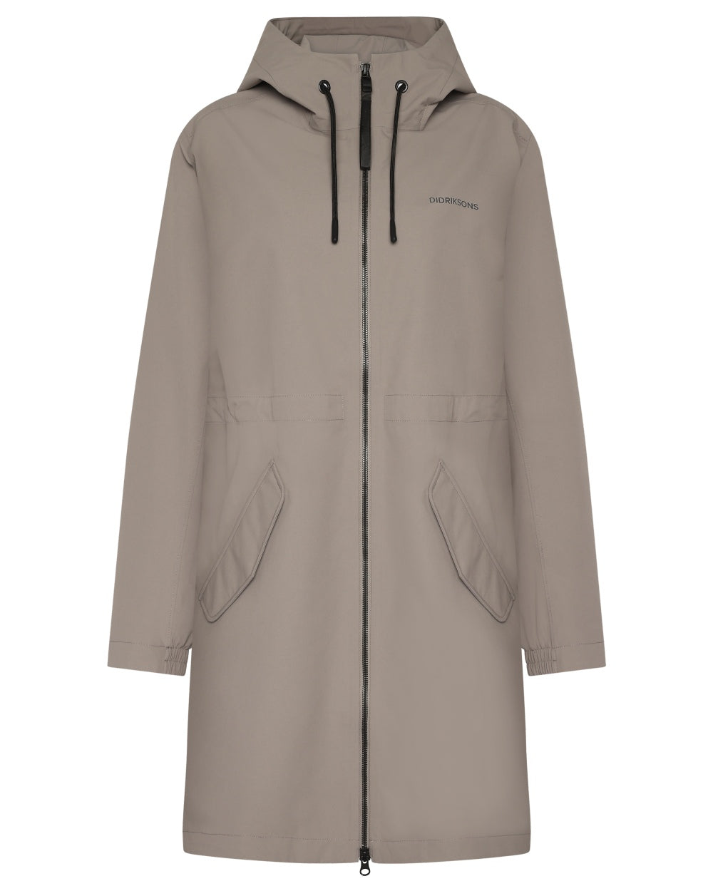 Ash Brown coloured Didriksons Marta Womens Parka 3 on white background