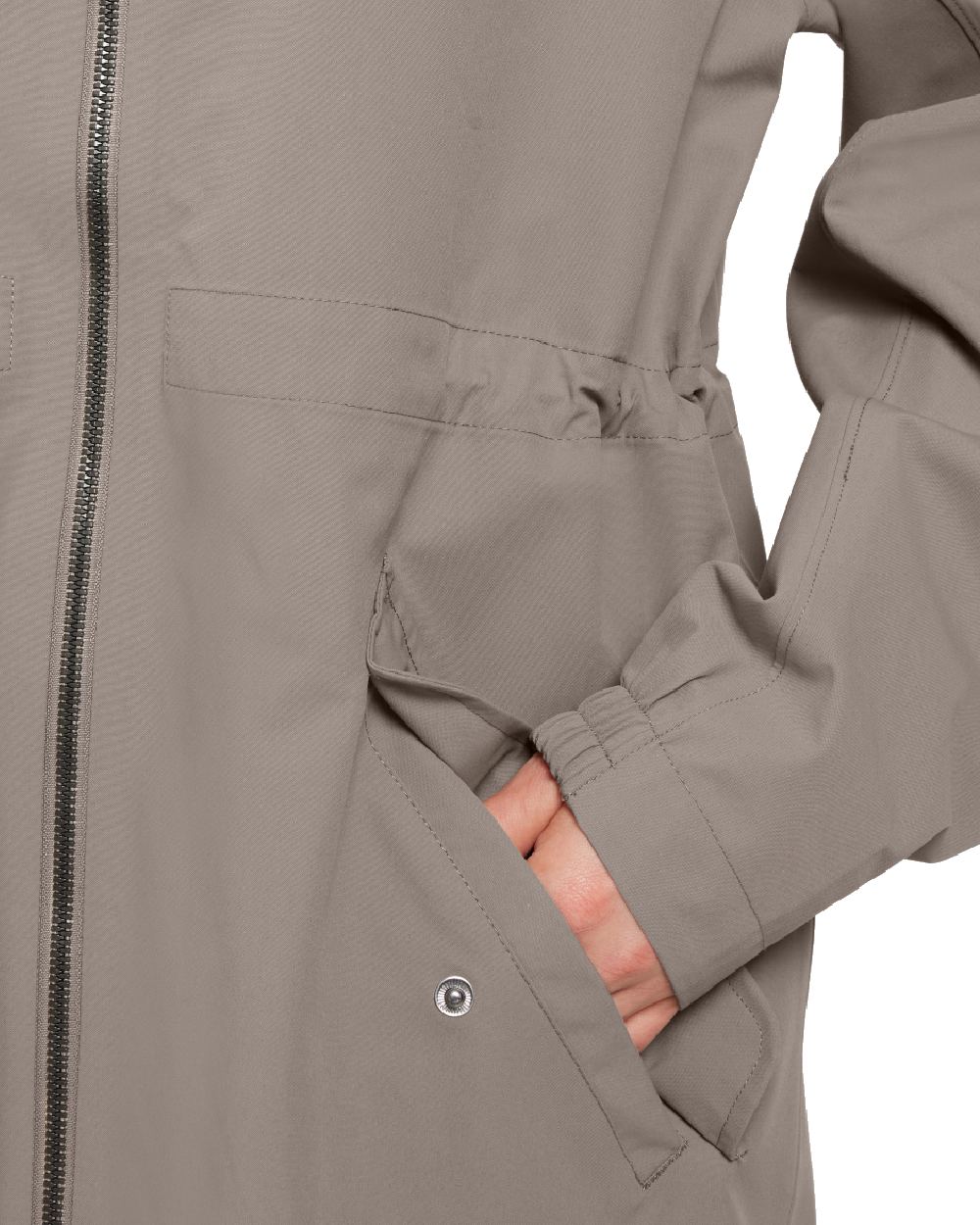 Ash Brown coloured Didriksons Marta Womens Parka 3 on white background