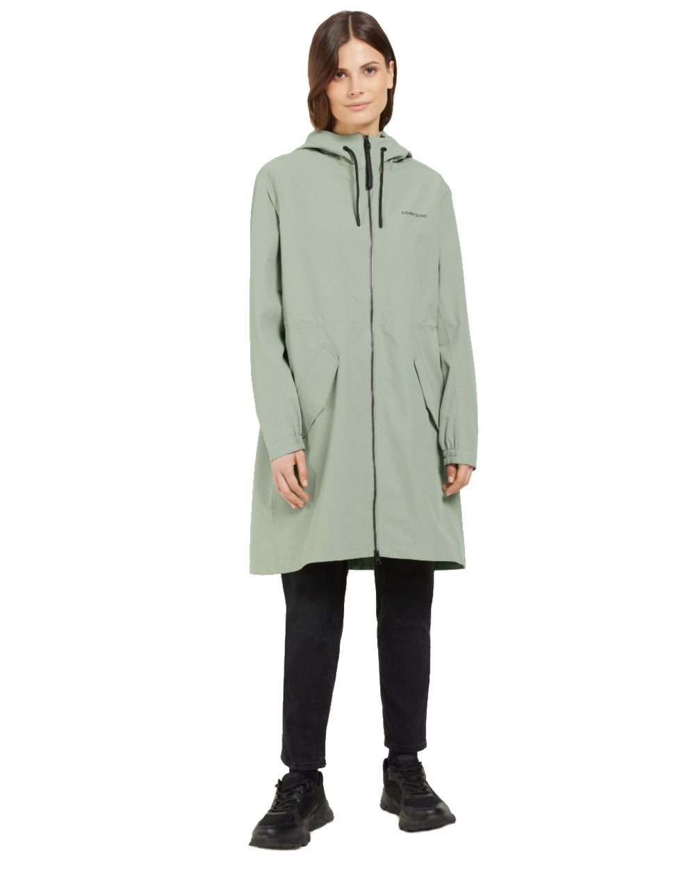 Wilted Leaf coloured Didriksons Marta Womens Parka 3 on white background