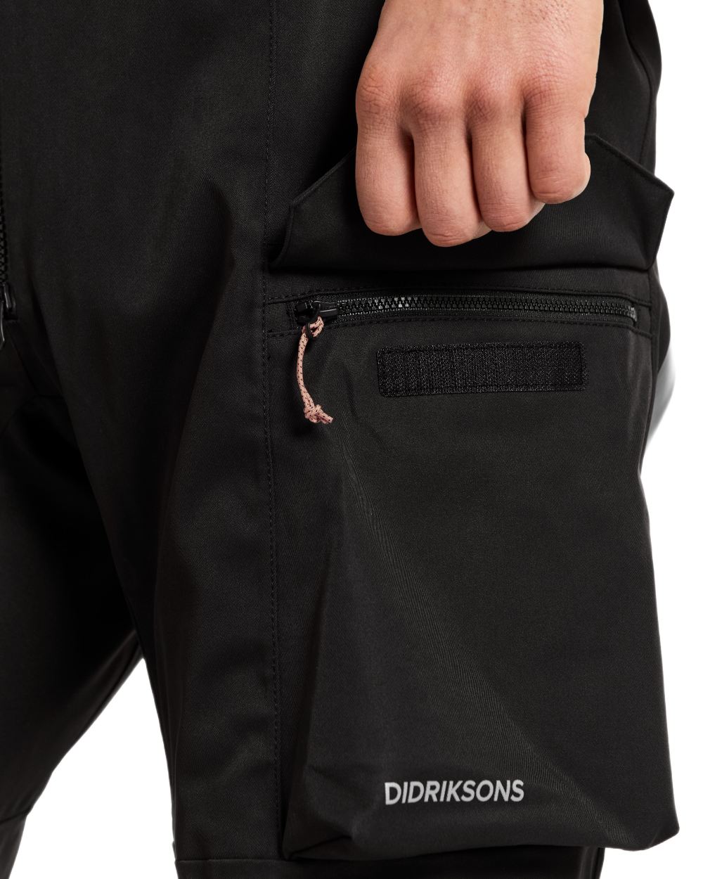 Black coloured Didriksons Mens Aegis Pants 2 on white background
