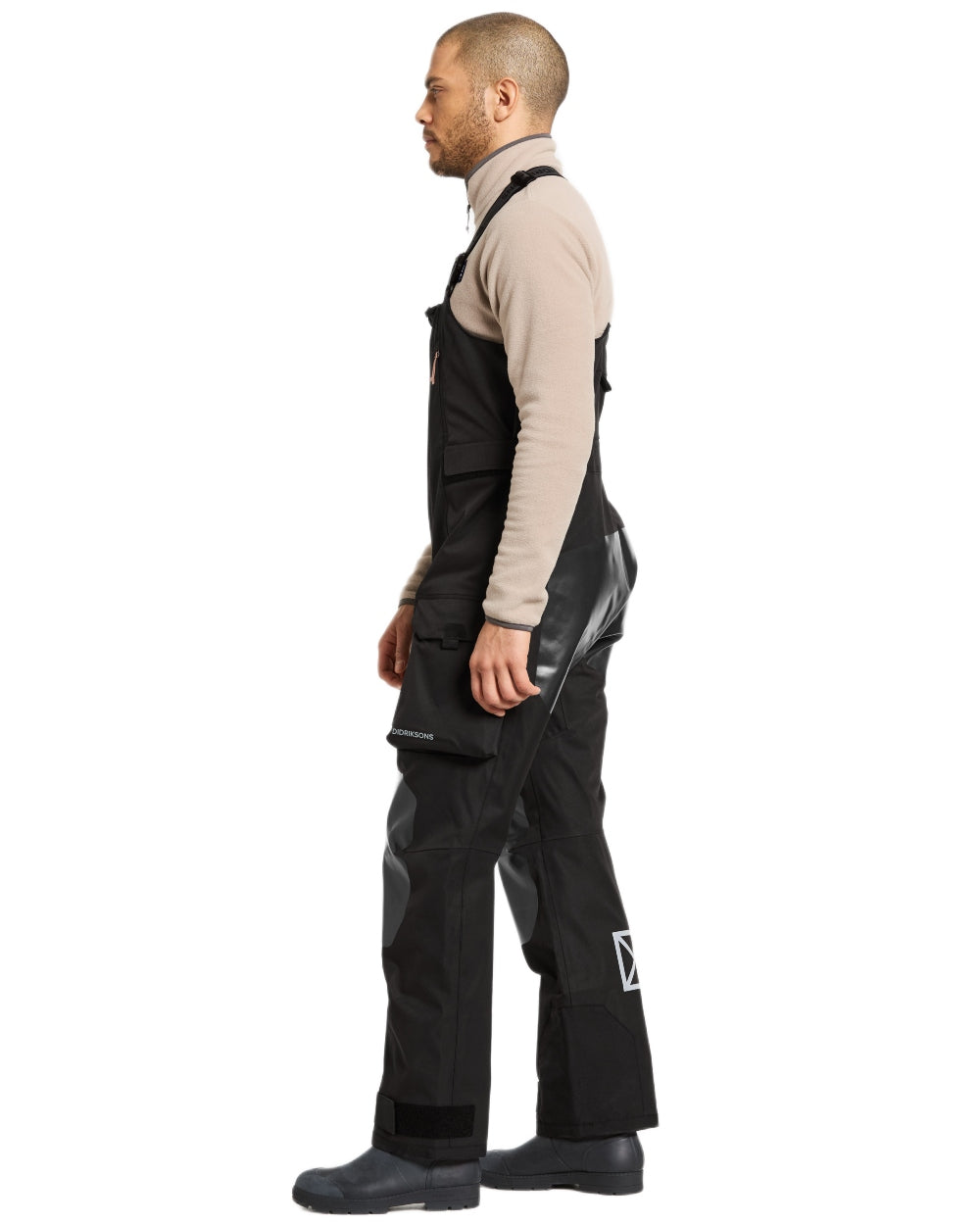 Black coloured Didriksons Mens Aegis Pants 2 on white background