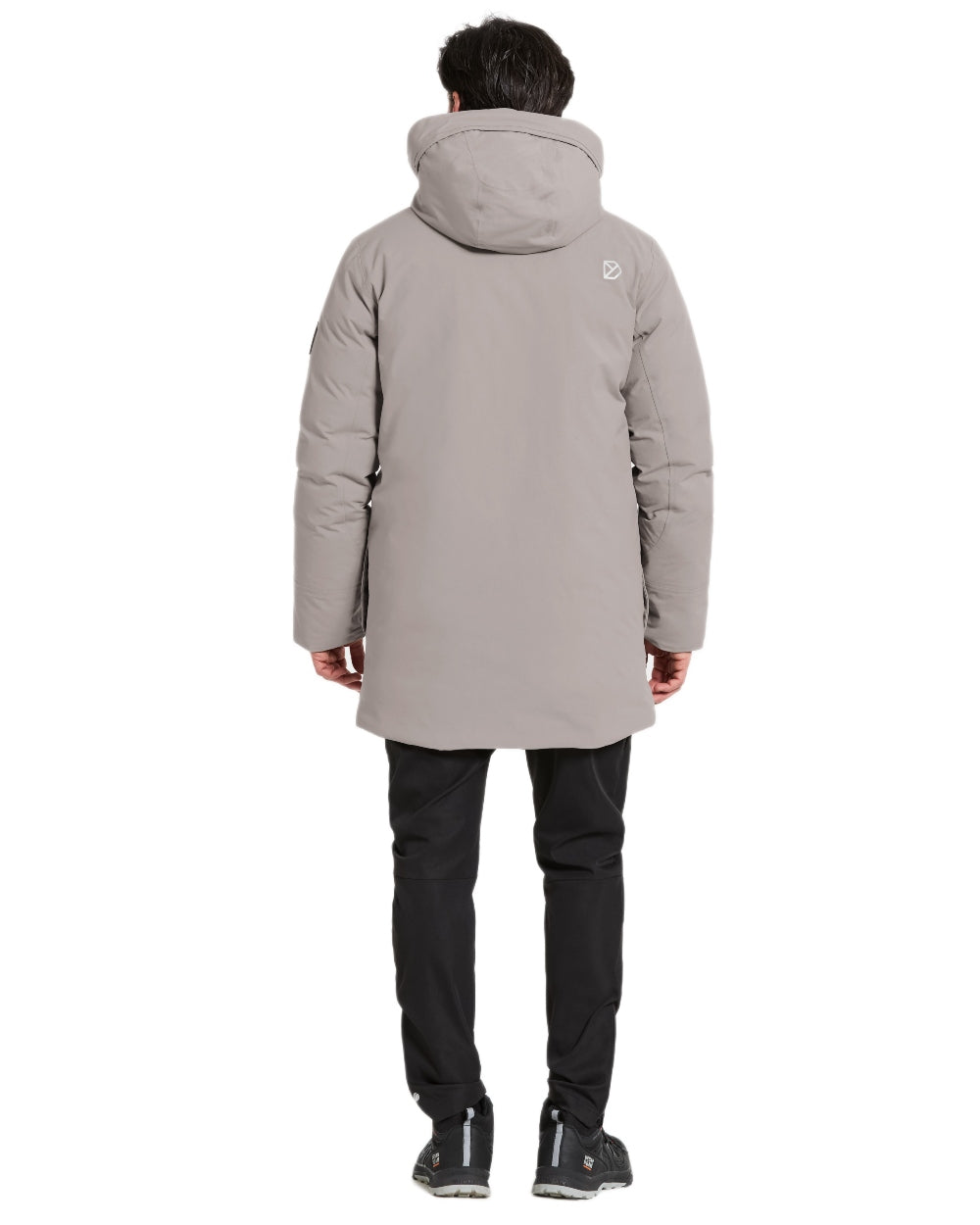 Ash Brown coloured Didriksons Mens Akilles Parka II on white background