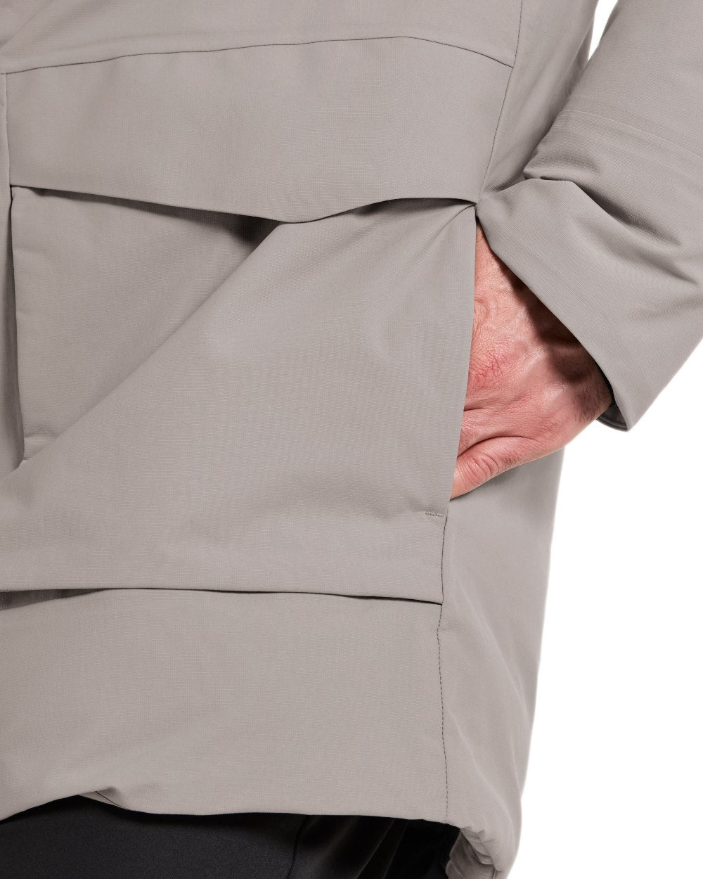 Ash Brown coloured Didriksons Mens Akilles Parka II on white background