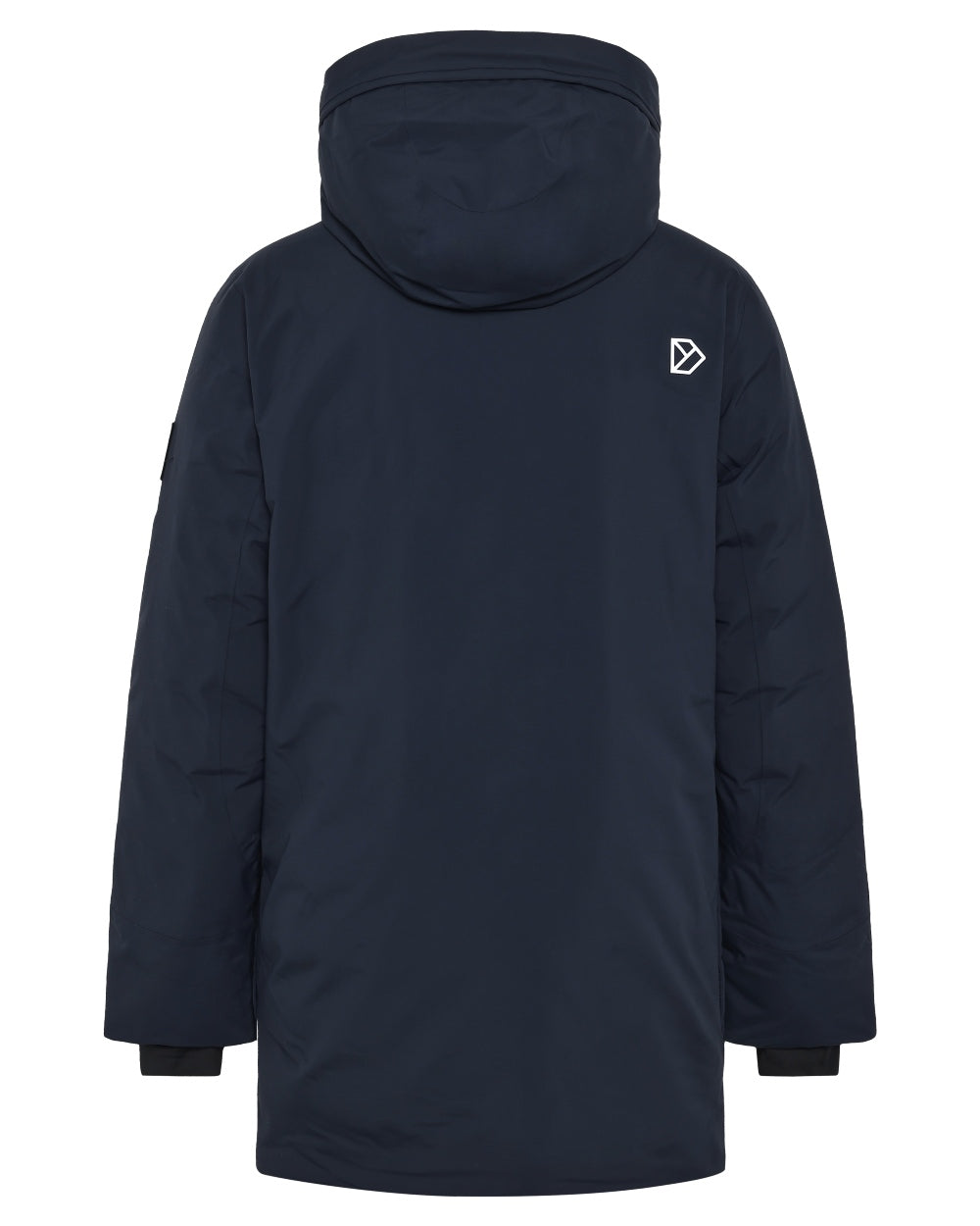 Dark Night Blue coloured Didriksons Mens Akilles Parka II on white background