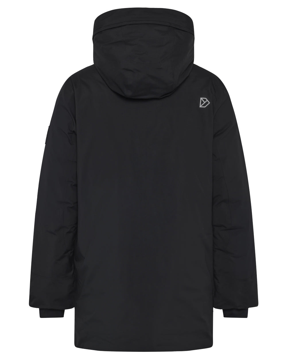 Black coloured Didriksons Mens Akilles Parka II on white background