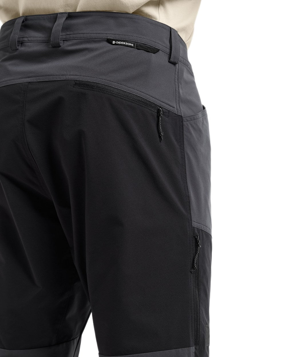 Coal Black coloured Didriksons Mens Asher Pants on white background