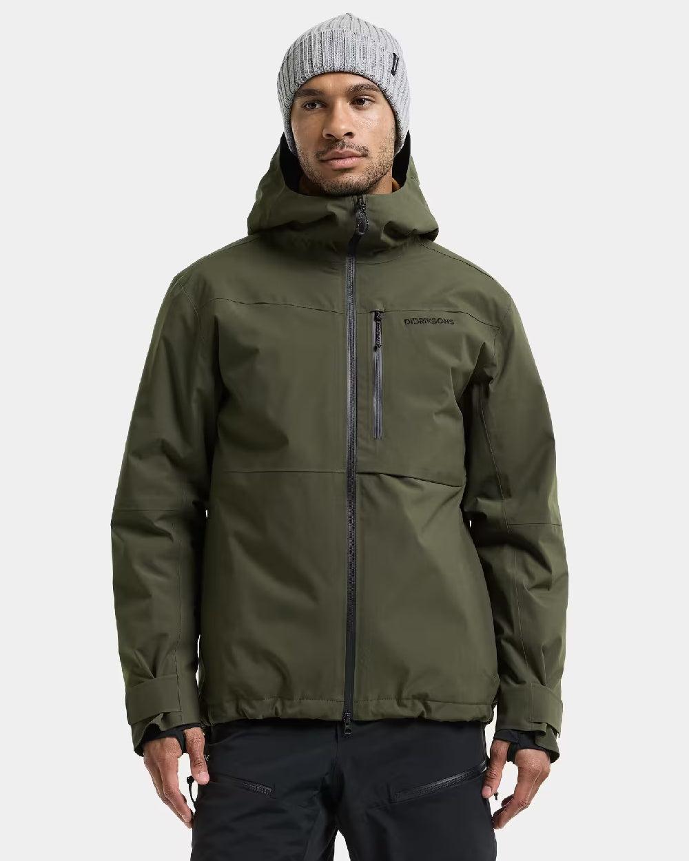 Deep Green Coloured Didriksons Mens Asp Jacket on White Background