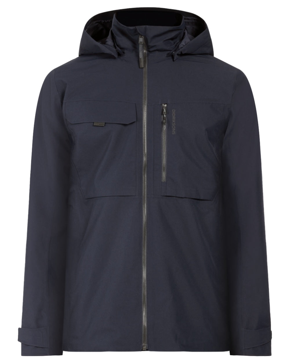 Dark Night Blue coloured Didriksons Mens Aston Waterproof Jacket on white background