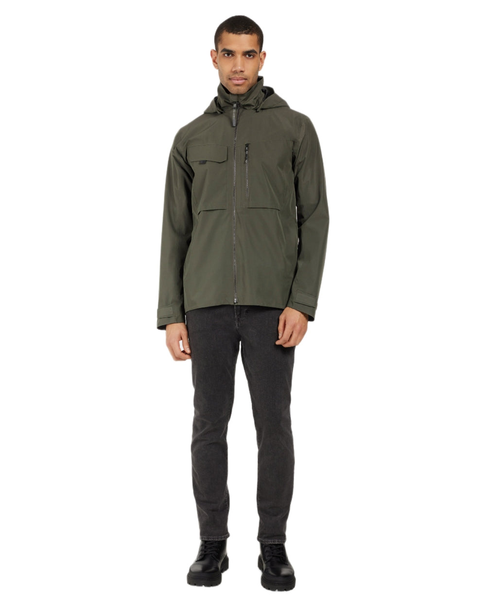 Deep Green coloured Didriksons Mens Aston Waterproof Jacket on white background