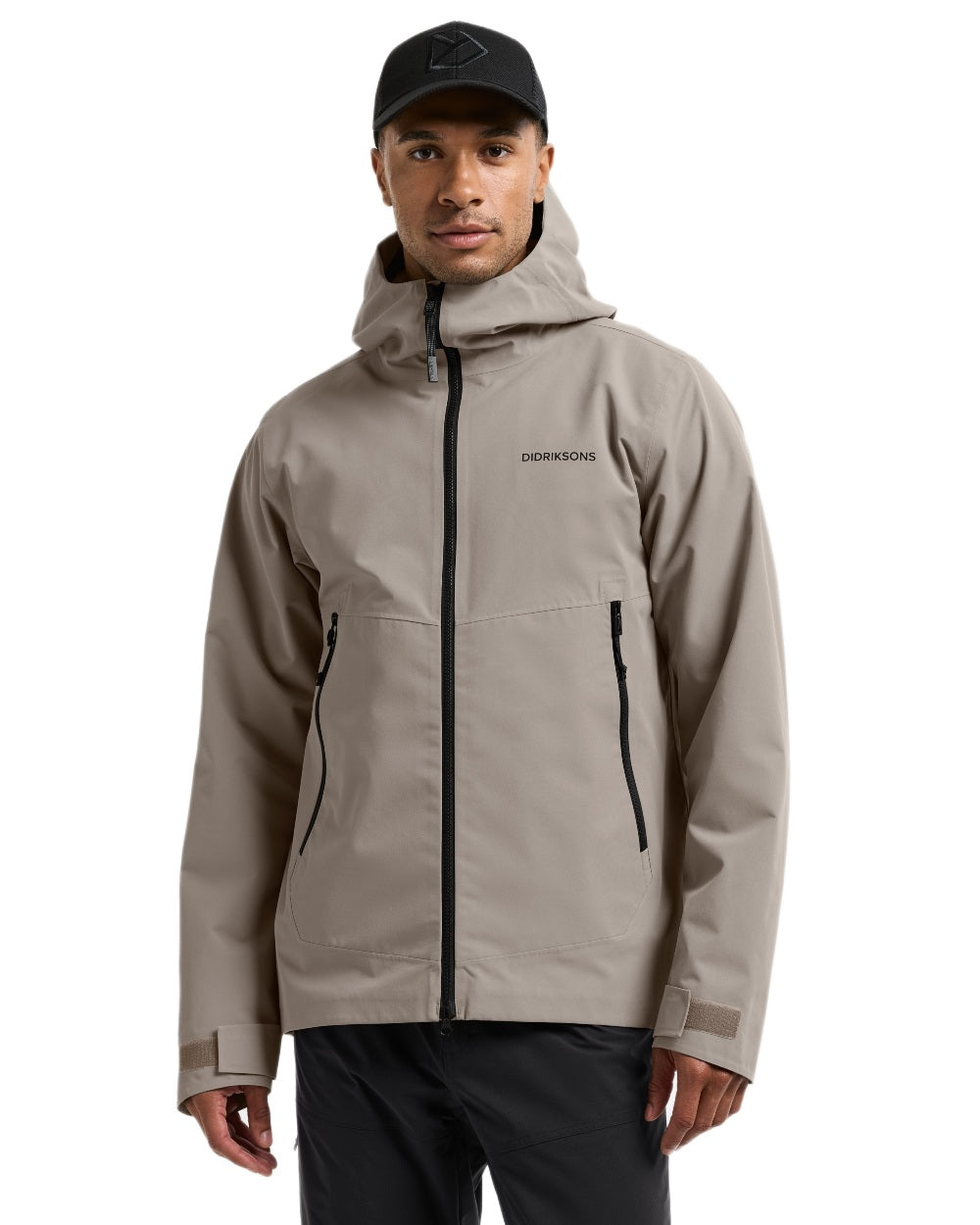 Ash Brown coloured Didriksons Mens Biak Jacket on white background