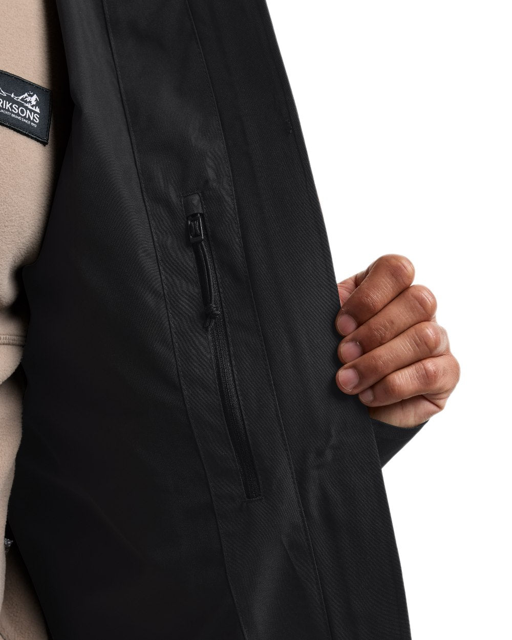 Black coloured Didriksons Mens Biak Jacket on white background