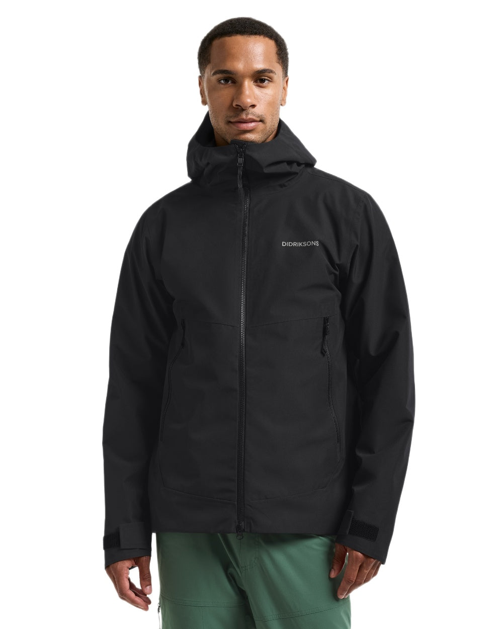 Black coloured Didriksons Mens Biak Jacket on white background