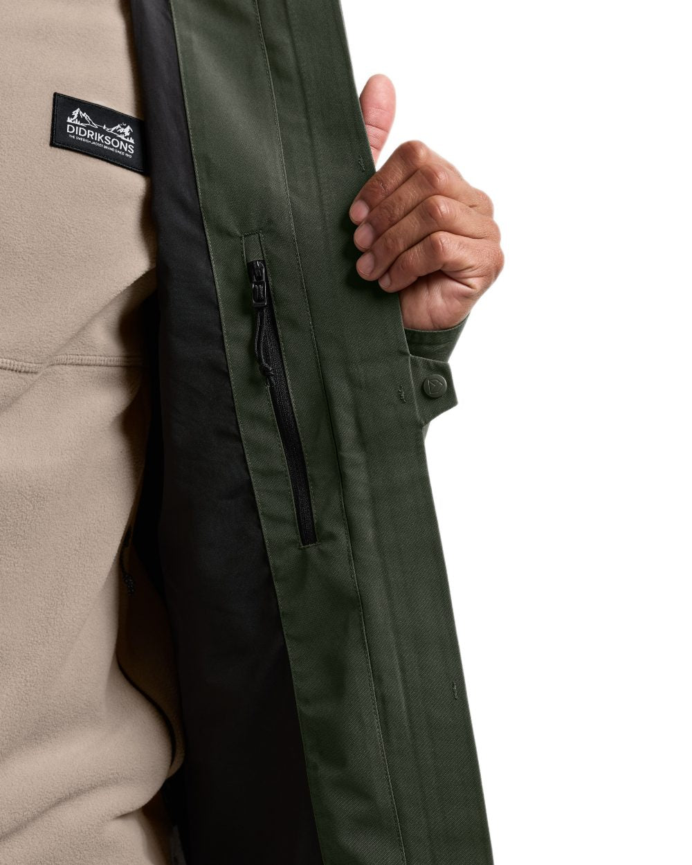 Deep Green coloured Didriksons Mens Biak Jacket on white background