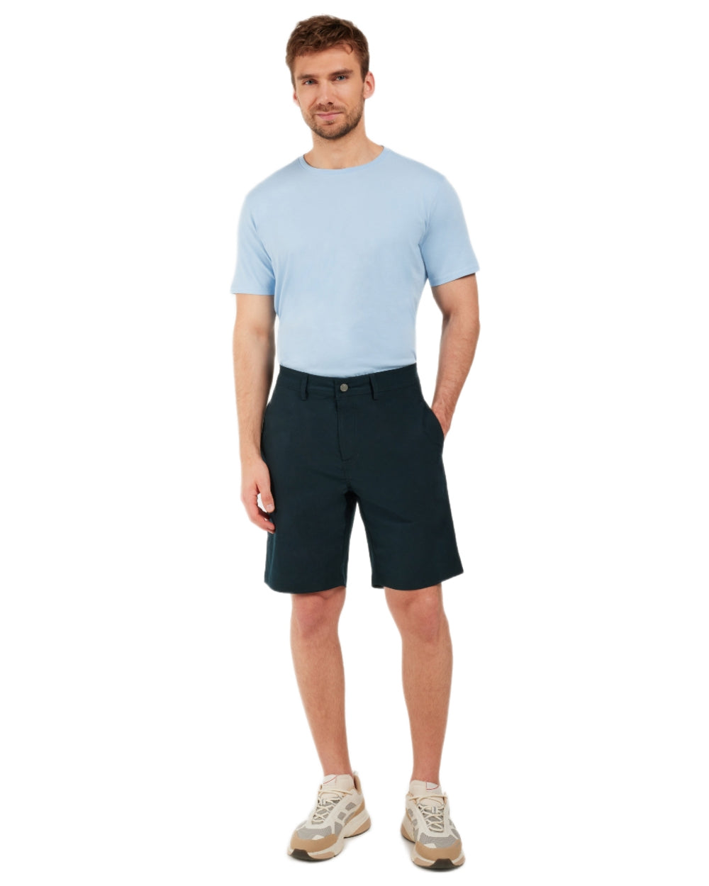Dark Night Blue coloured Didriksons Mens Bracke Shorts on white background