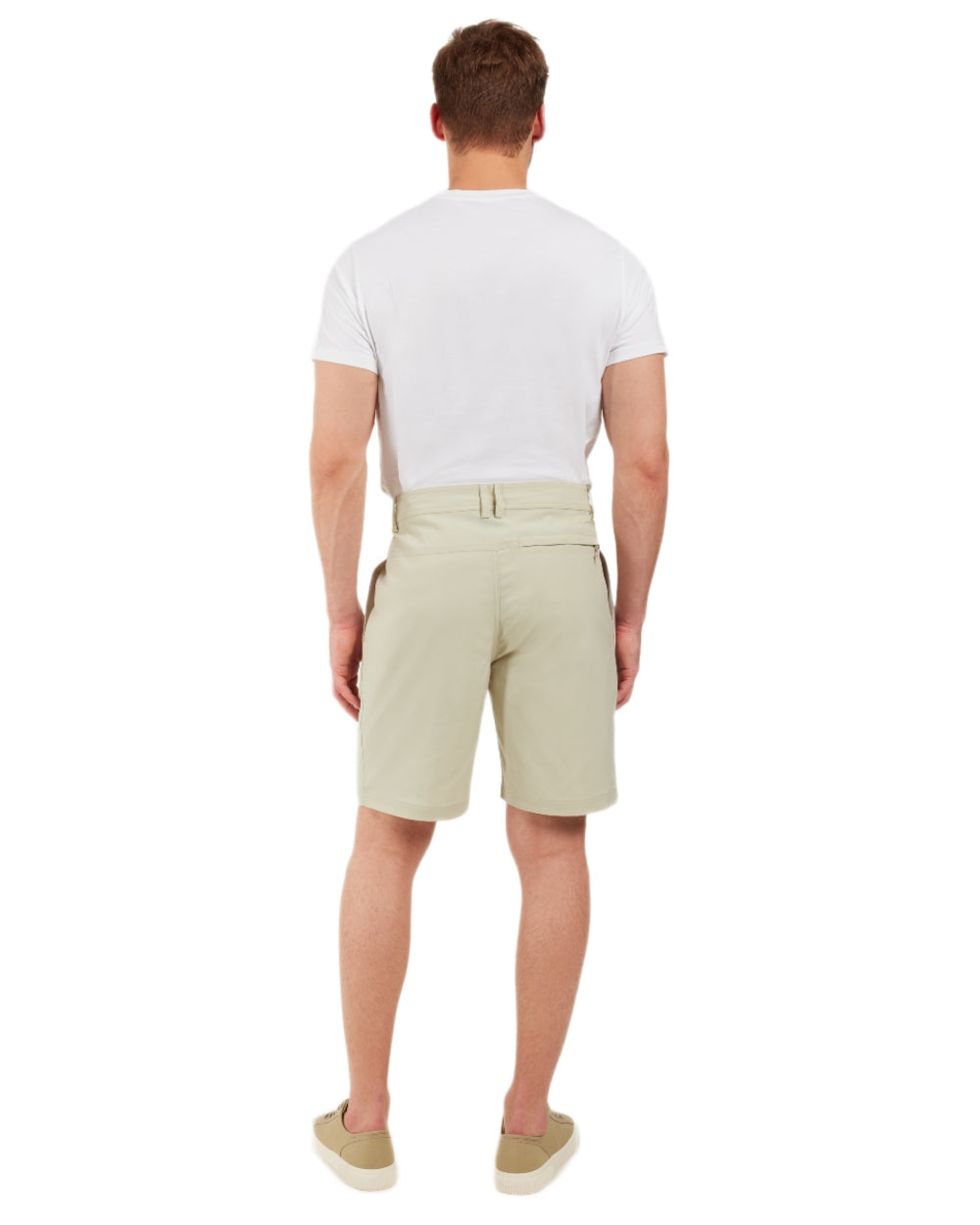 Light Beige coloured Didriksons Mens Bracke Shorts on white background