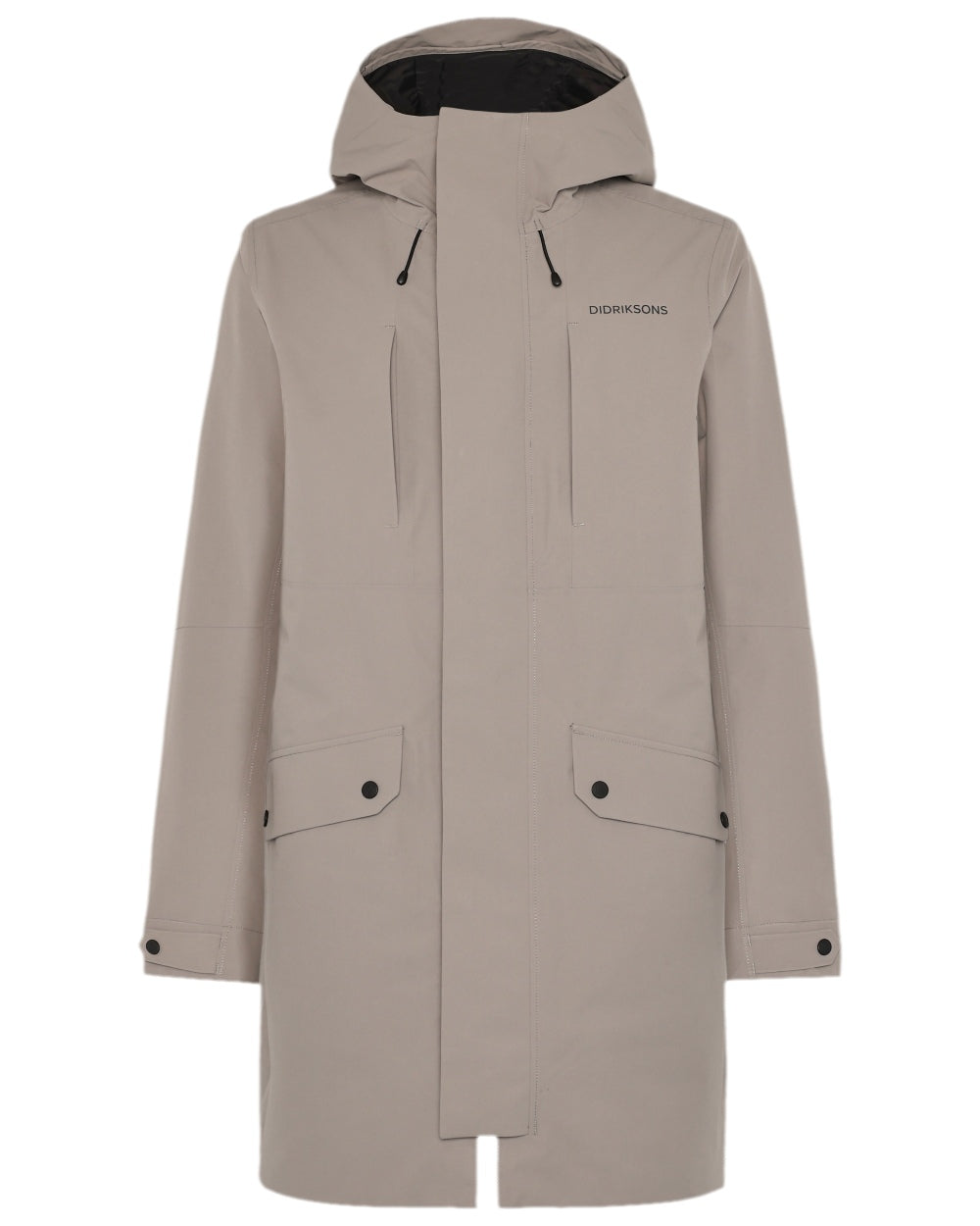 Ash Brown Coloured Didriksons Mens Falke Parka on white background