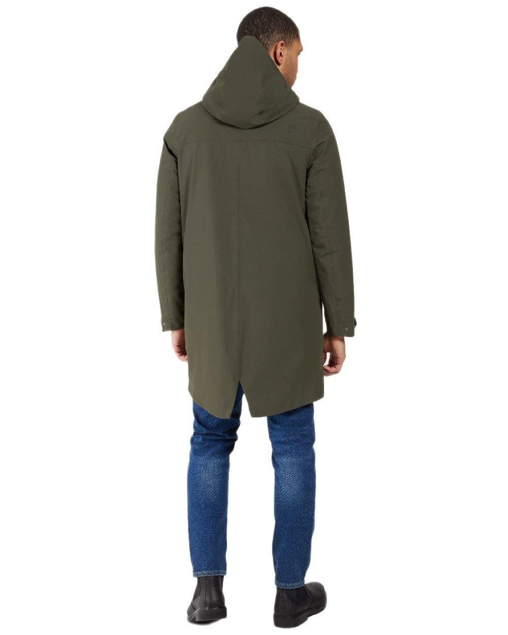 Deep Green Coloured Didriksons Mens Falke Parka on white background