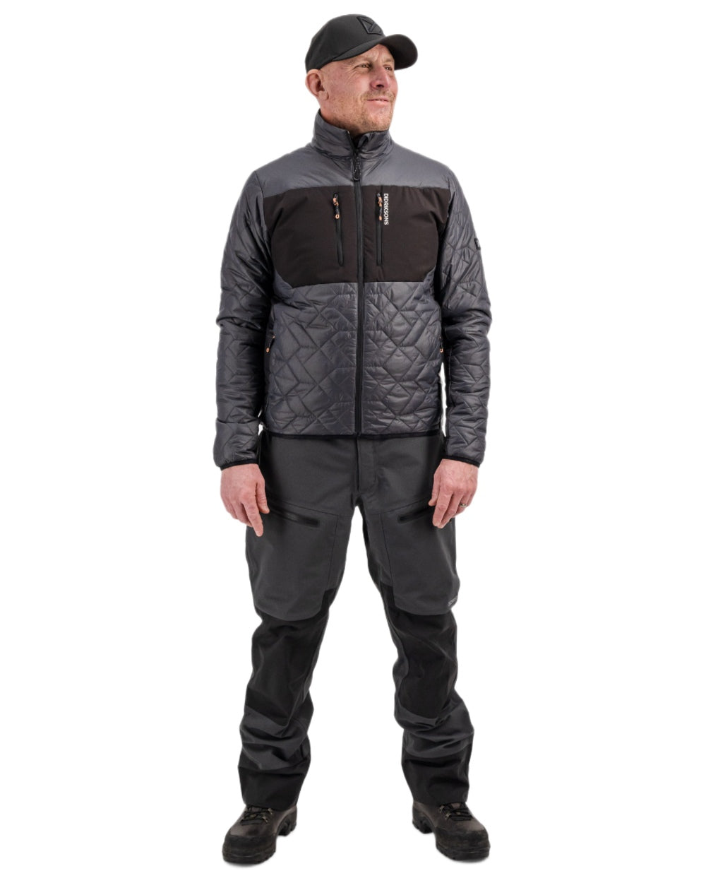 Coal Black coloured Didriksons Mens Fegen Jacket on white background