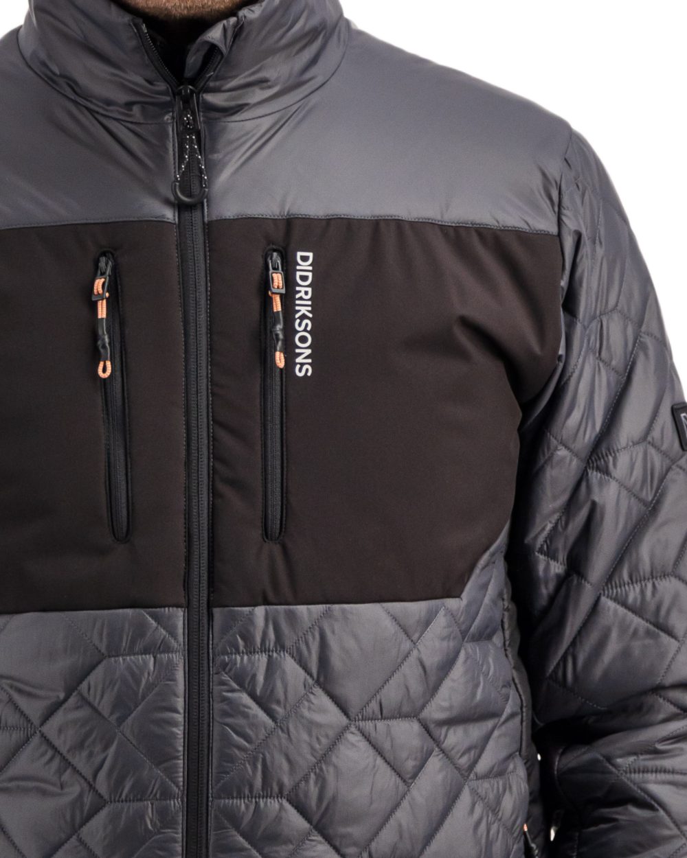 Coal Black coloured Didriksons Mens Fegen Jacket on white background