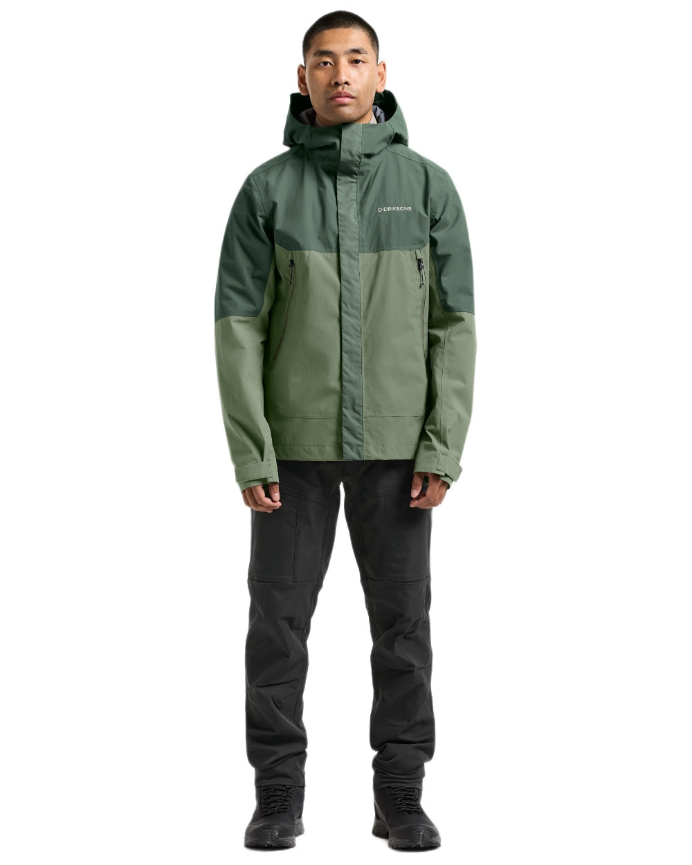 Light Moss coloured Didriksons Mens Grit Jacket 4 on white background