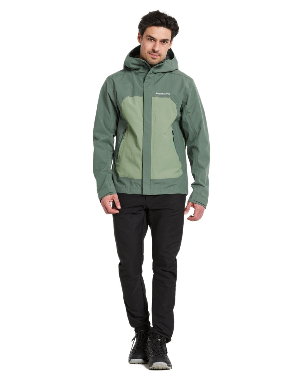 Dark Moss coloured Didriksons Mens Grit Jacket on white background