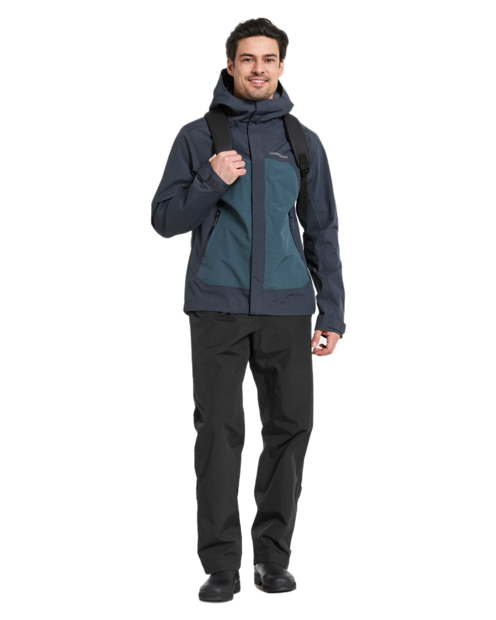 Sleepy Blue coloured Didriksons Mens Grit Jacket on white background