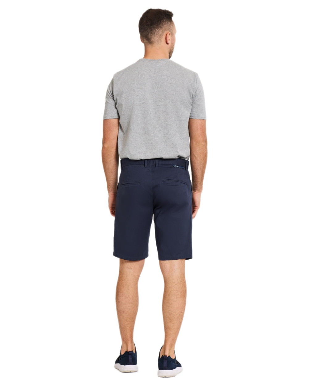 Navy coloured Didriksons Mens Hakon Shorts on white background
