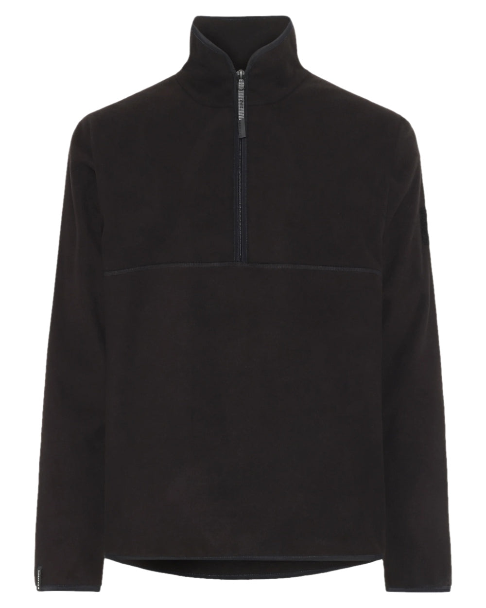 Black coloured Didriksons Mens Hannes Half Zip Sweater on white background