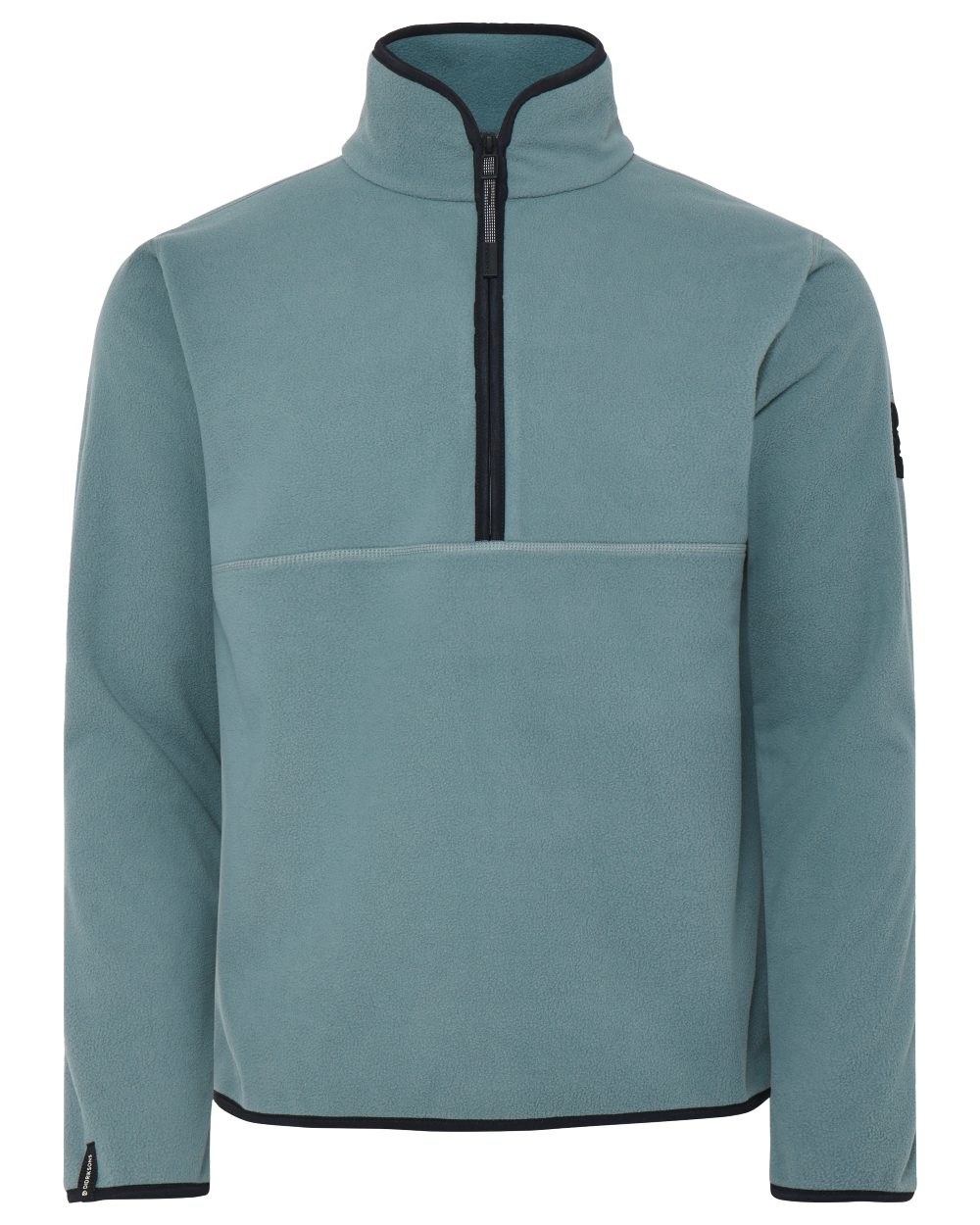 Factory Blue coloured Didriksons Mens Hannes Half Zip Sweater on white background