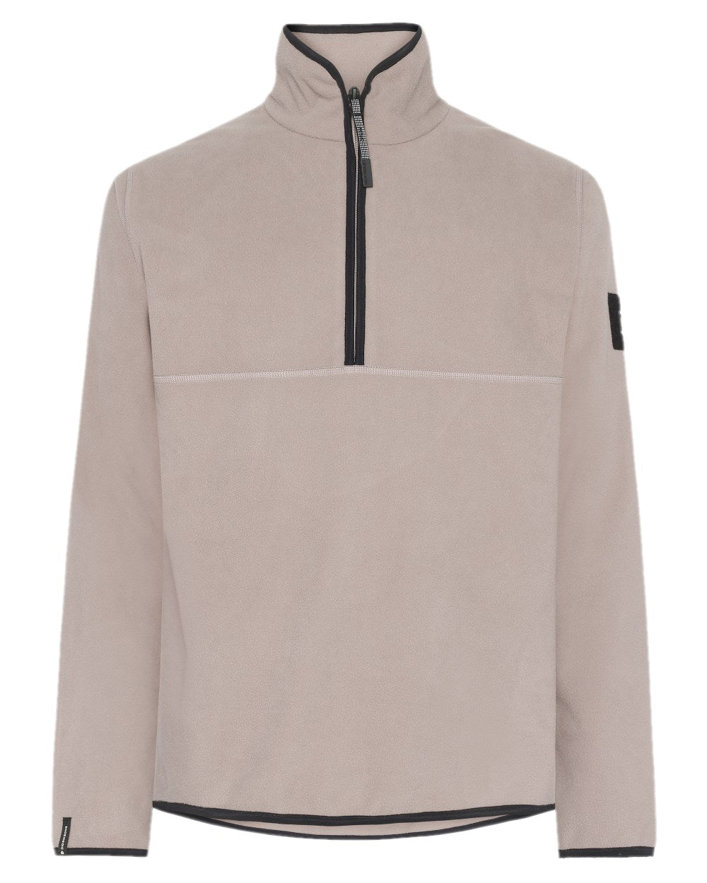 Ash Brown coloured Didriksons Mens Hannes Half Zip Sweater on white background