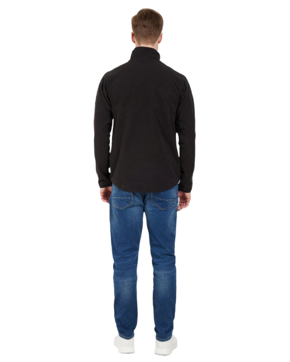 Black coloured Didriksons Mens Hannes Half Zip Sweater on white background