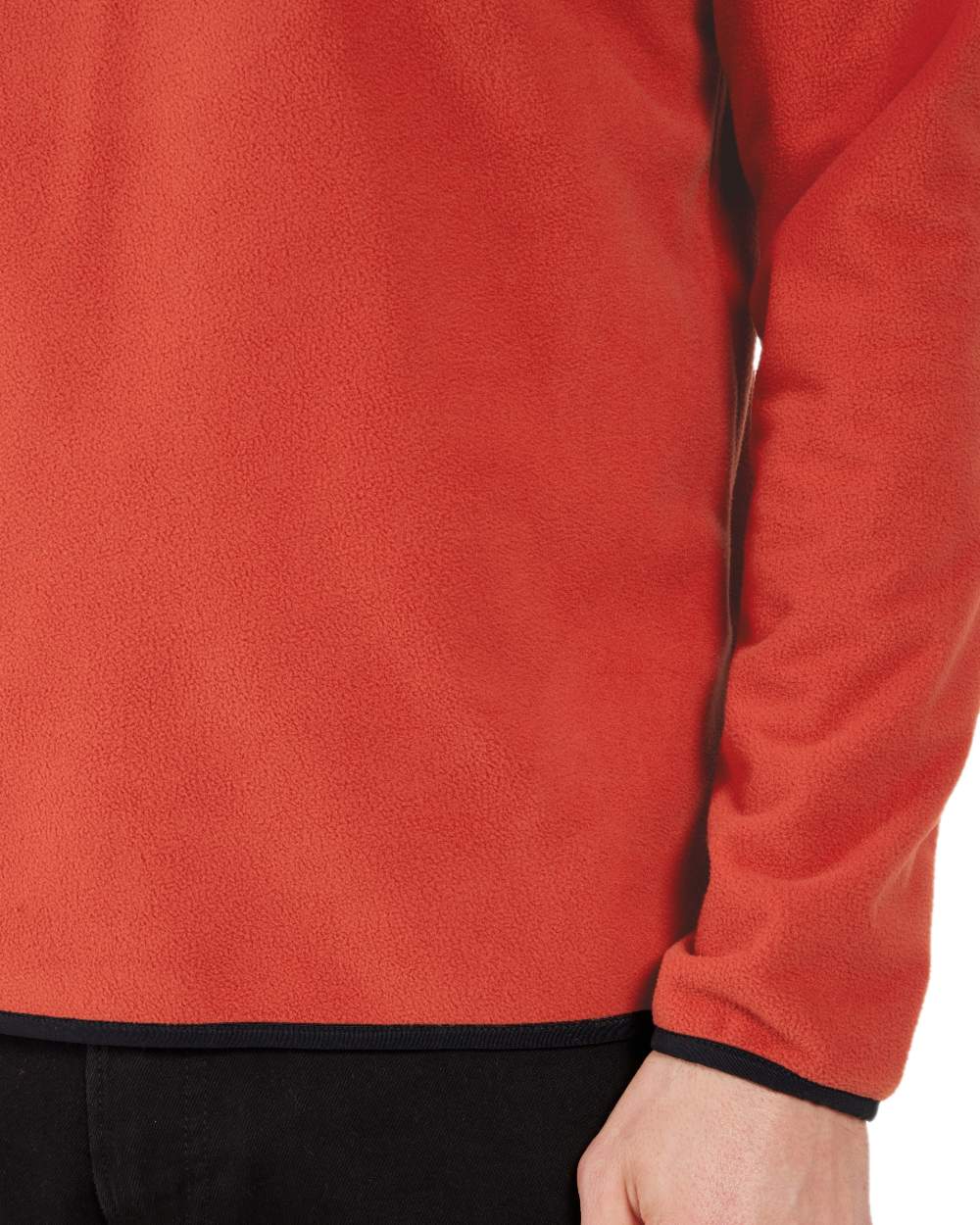 Ochre Red coloured Didriksons Mens Hannes Half Zip Sweater on white background
