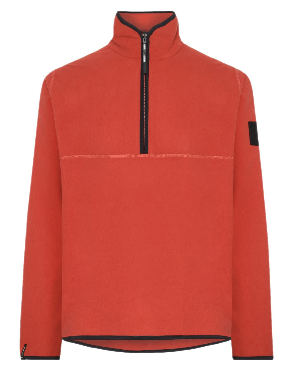 Ochre Red coloured Didriksons Mens Hannes Half Zip Sweater on white background