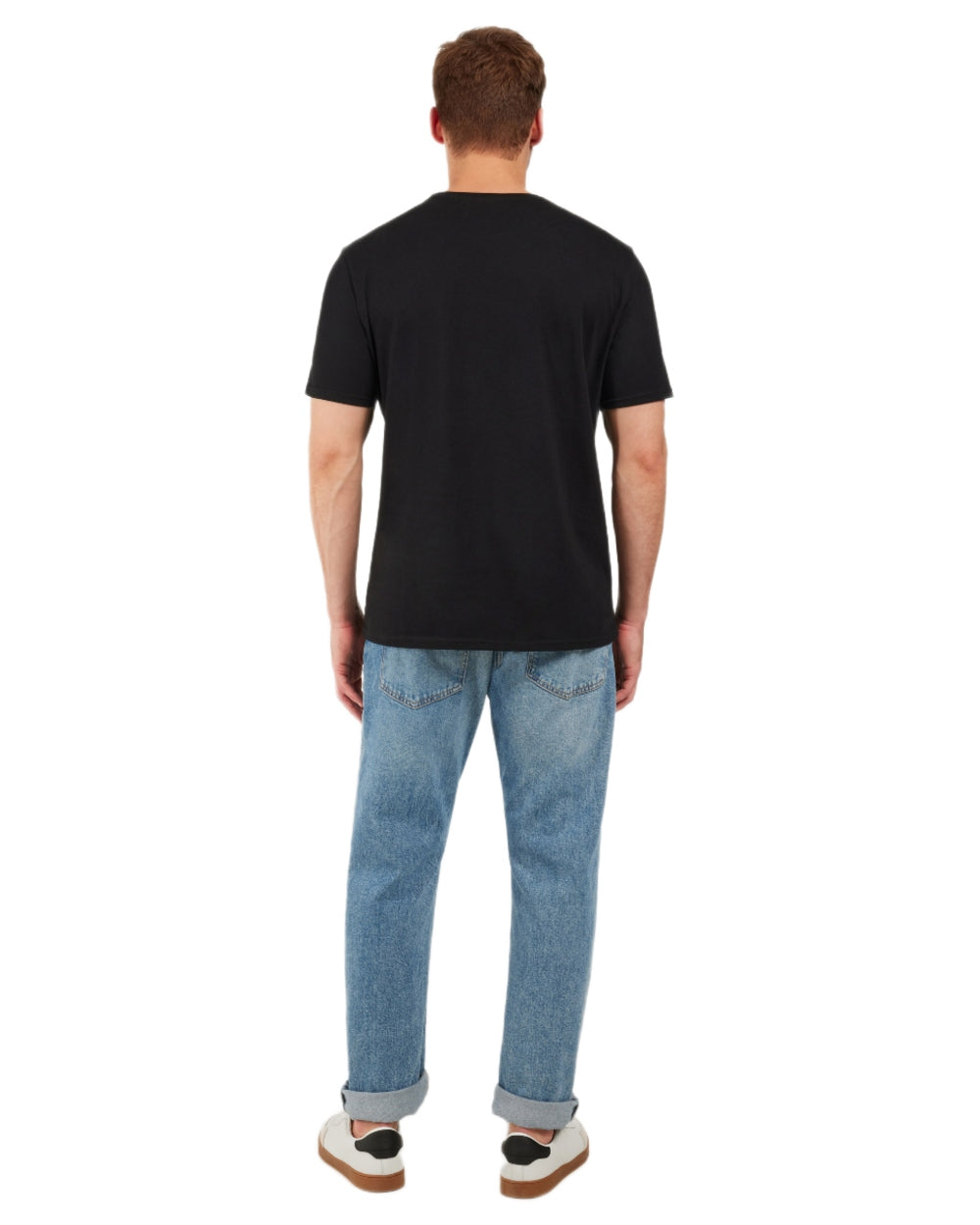 Black coloured Didriksons Mens Harald Ocean T-Shirt on white background